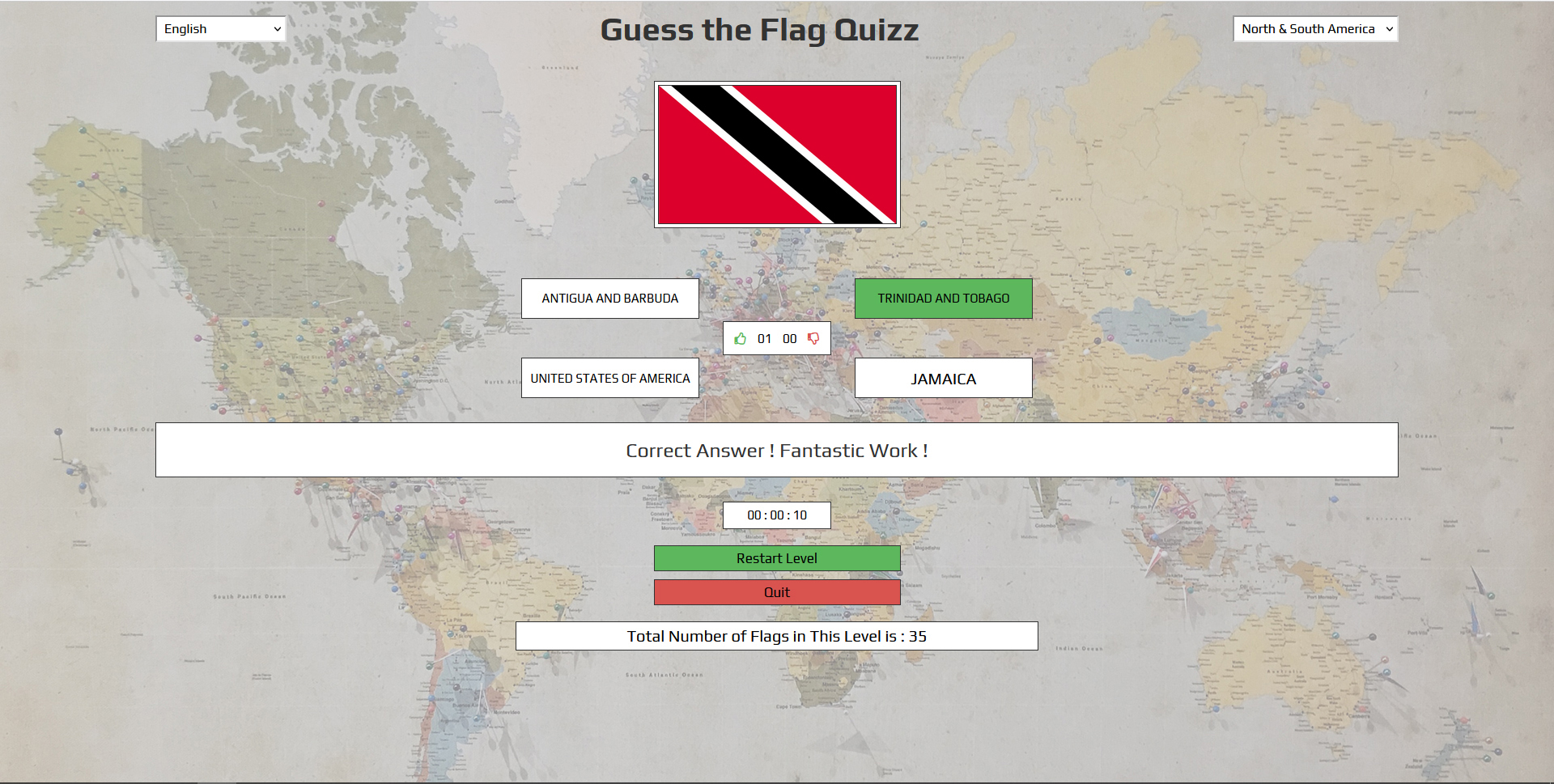 Guess the flag quiz project image