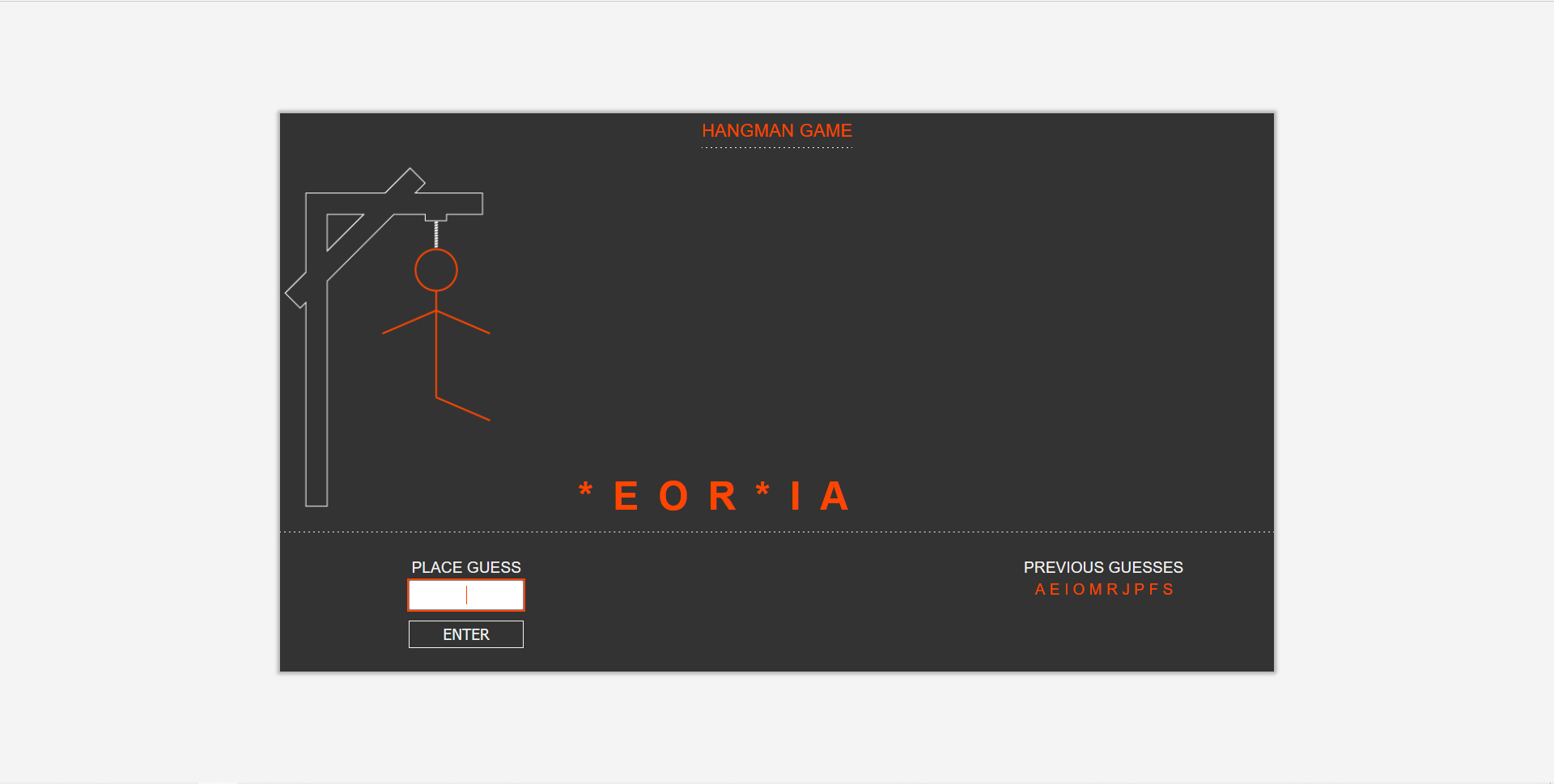 Hangman game project image